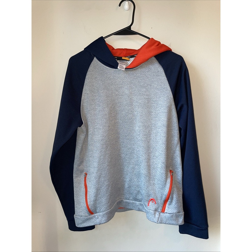 Head XL Youth Hooded Pullover Zippered Pouch Pocket Athletic